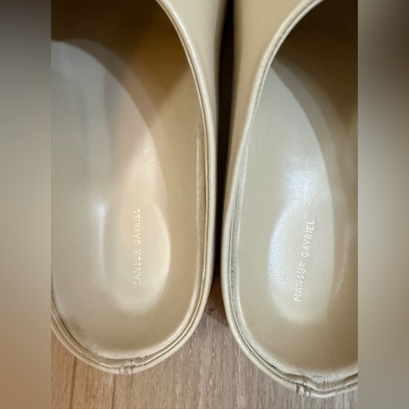 Mansur Gavriel Cream Leather Clogs Mules Size 36 Made in Portugal - Picture 3 of 5